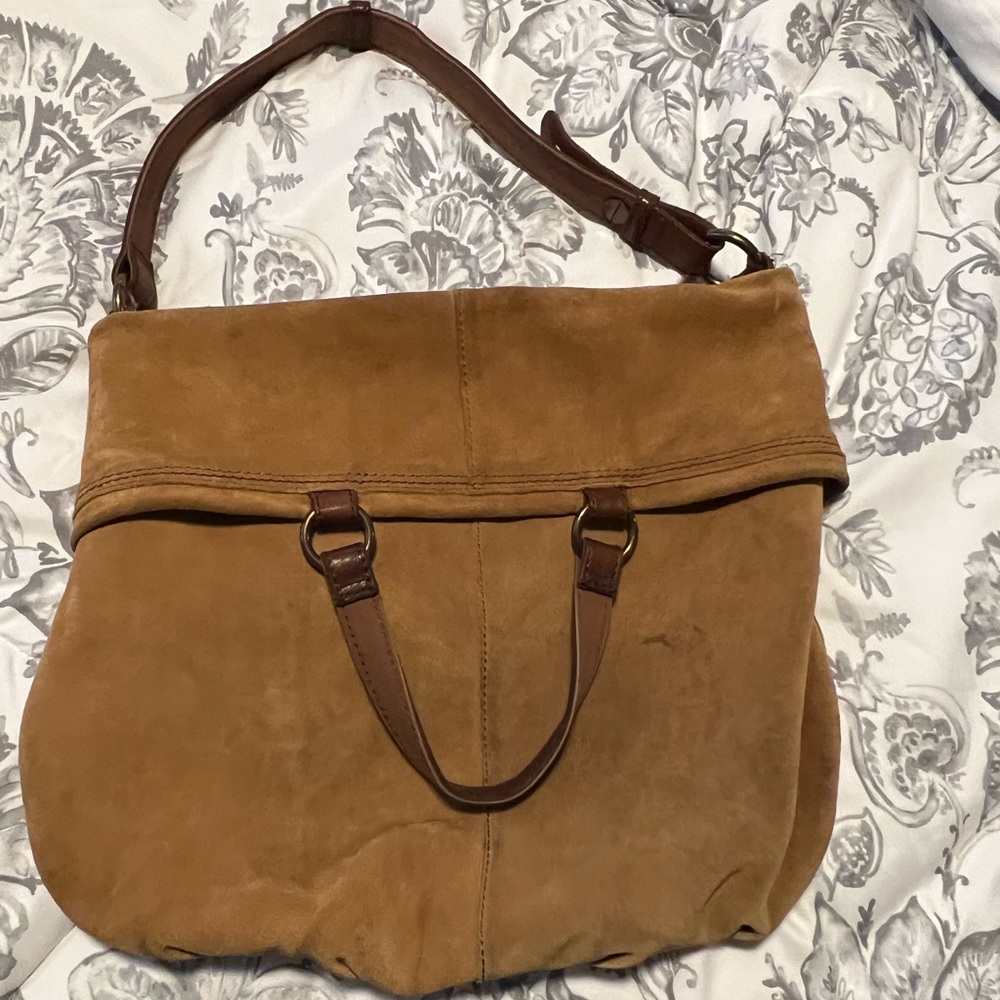 Lucky Brand Suede Western Bucket Convertible bag